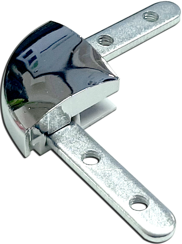 P-SP10 Curve Glossy Metal Connector for Snap Frame Profiles, Durable Zinc Alloy, Easy Curve Joint for Aluminium Picture Frames, Anodized Silver Finish